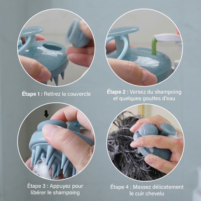 ScalpCare – Brosse exfoliante pour cuir chevelu Ecovia